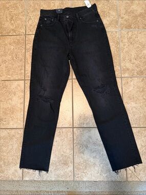 GAP Black CheekyStraight Leg Distressed Jeans size 30/10 Tall